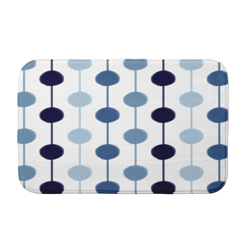 Lemke Non-Slip Bath Mat, 24" W x 17" L, Blue