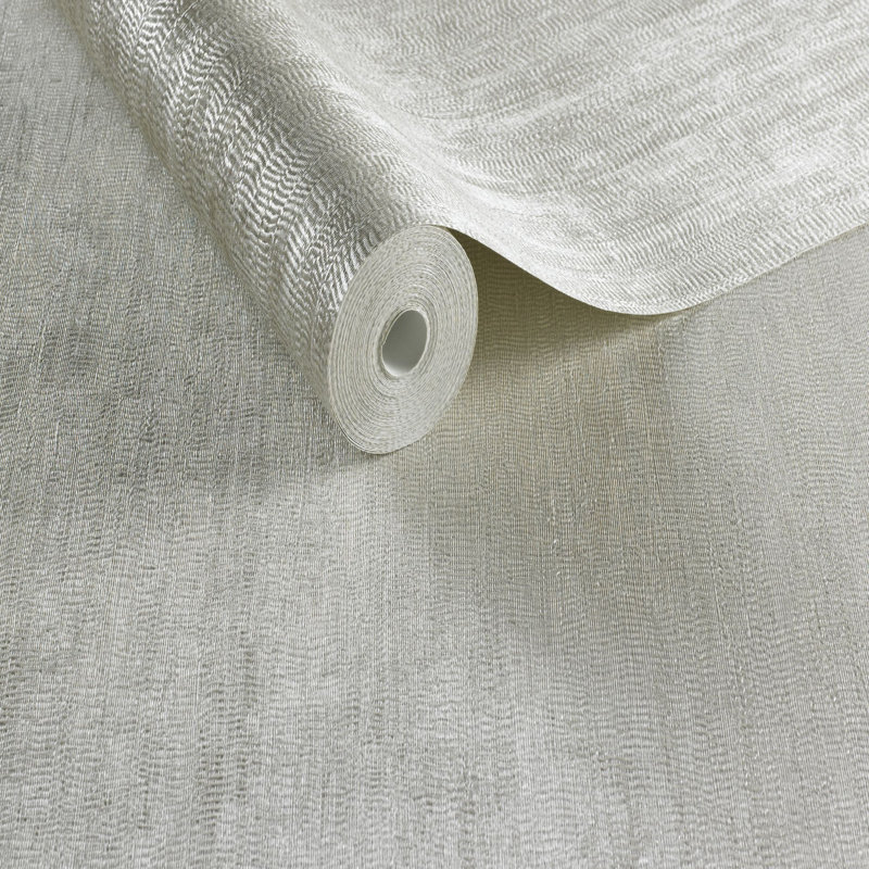 Water Silk Plain 10m x 52cm Matte Wallpaper Roll, Ivory