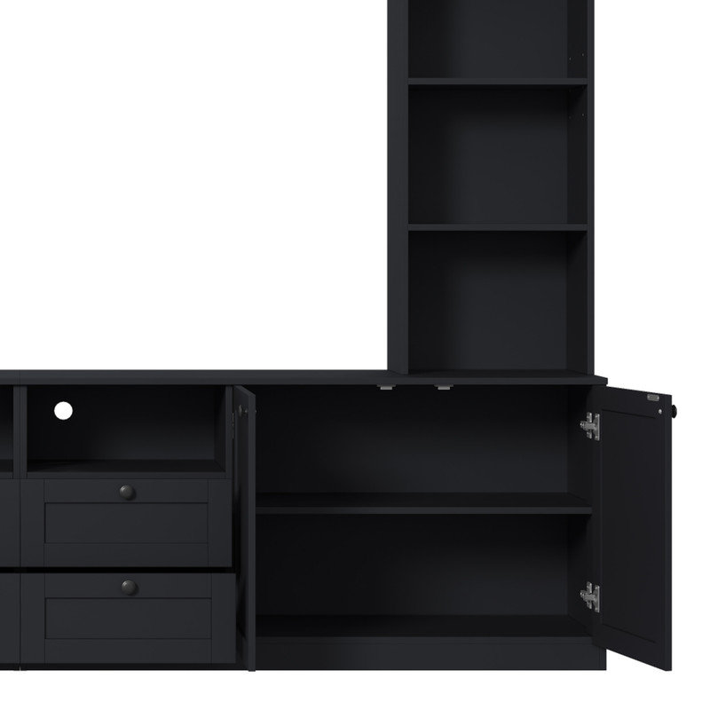 Meuble audio-vidéo encastré 70 po Modern Bridgehouse, Noir