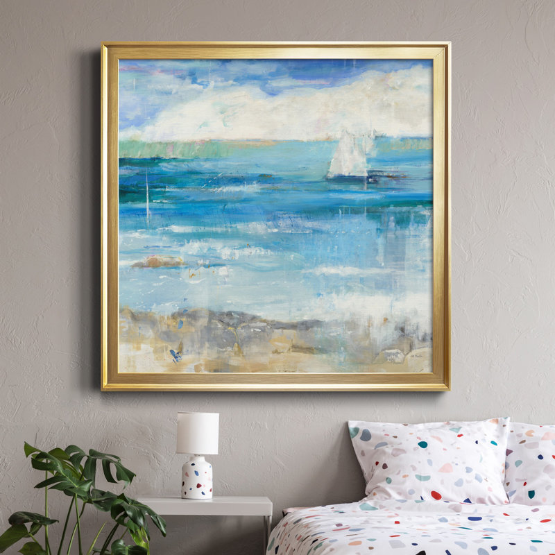 From the Shore - Reproduction d'art sur toile encadrée, H 34,5 po x l 34,5 po x P 1,5 po, Gris