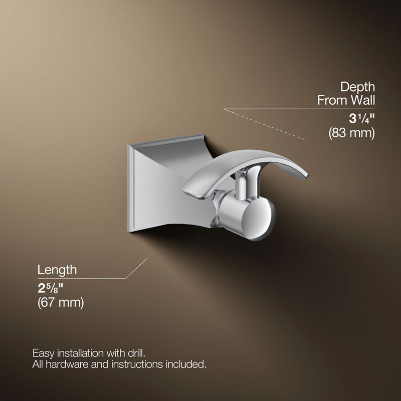Memoirs® Wall Mounted Robe Hook, Polished Chrome