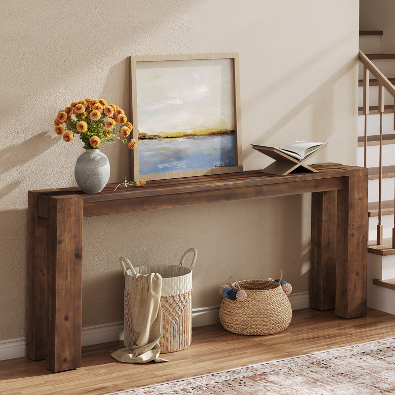 180cm Solid Wood Console Table, Brown