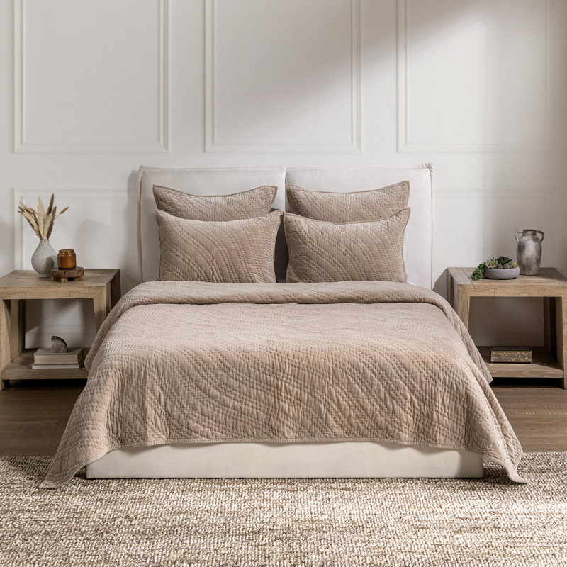 Elms Velvet Pebble Euro Sham, Beige, Euro