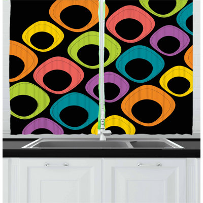 Abstract Tailored Kitchen Curtain