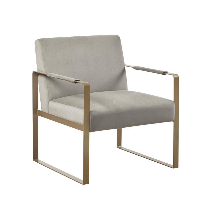 Perry Street Jayco Accent Chair, Taupe Polyeseter Velvet