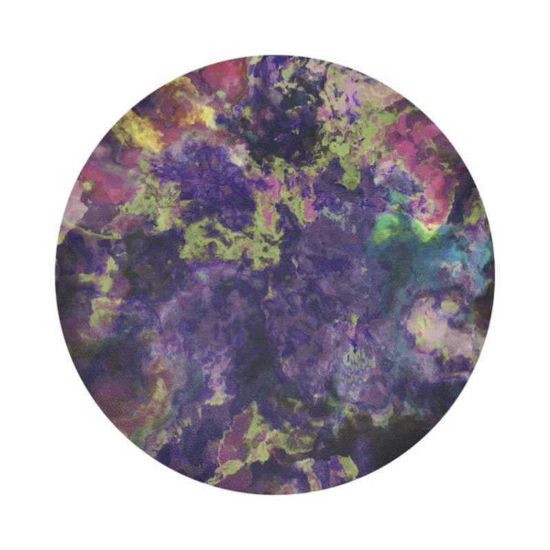 Impressionism Vegan Leather Round Placemats, Purple