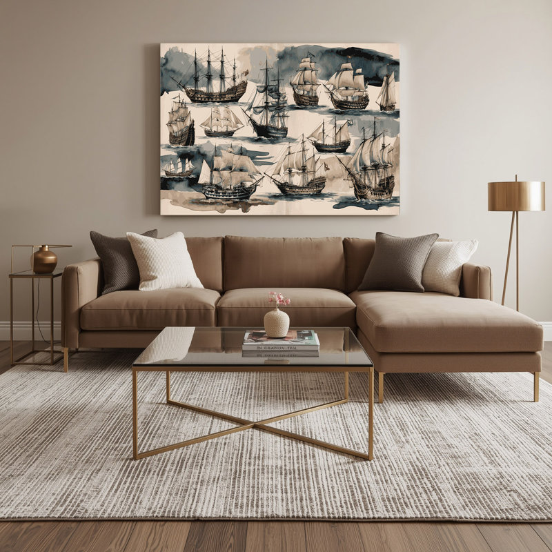 Art mural sur toile beige, H 11 po x l 14 po