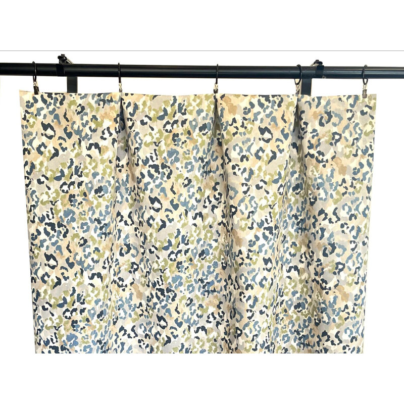 Rideaux à imprimé léopard bleu et vert, l 50 po x L 96 po
