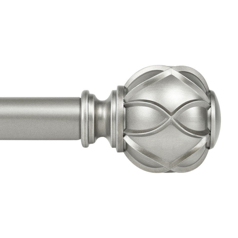 Tringle à rideaux simple ajustable Derra, Argent argent, 31" - 59"