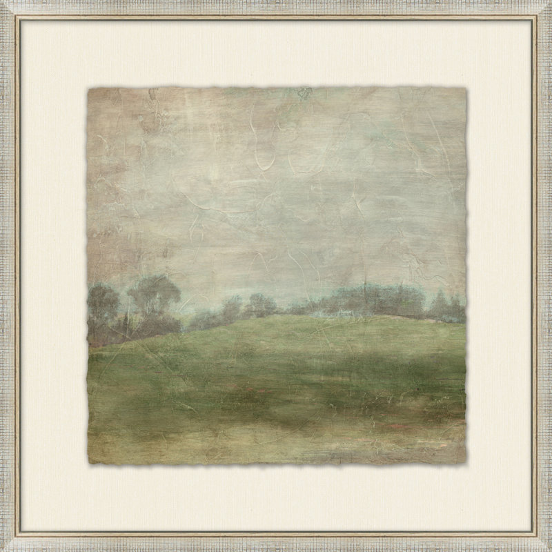 Peinture transitionnelle vue sur campagne 2 - Cadre photo sur papier