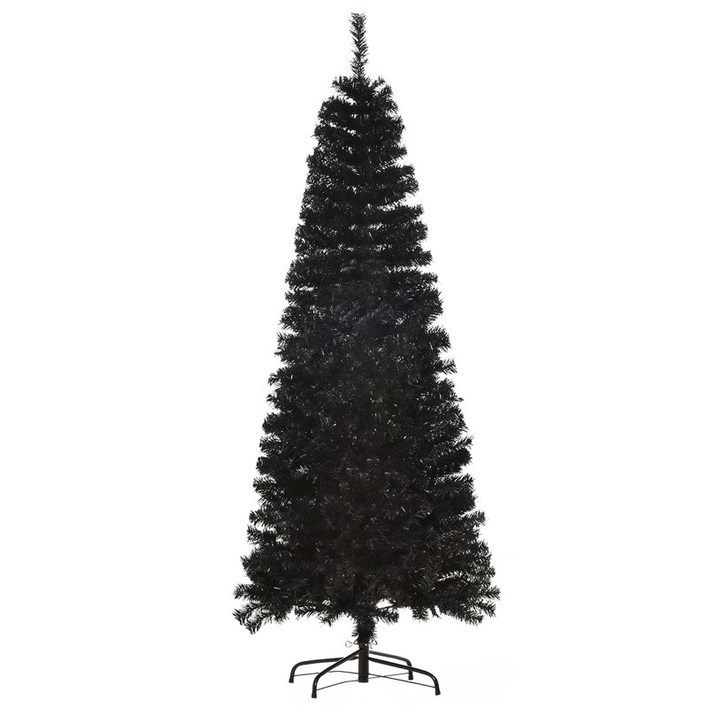 Arbre de Noël artificiel régulier (double) avec aiguilles noires, 5.9'