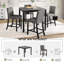 Ensemble de table 5 pièces à hauteur de comptoir avec 4 chaises, ensemble de table à hauteur de comptoir pour 4 avec chaises, ensemble de table à hauteur de comptoir en bois pour la cuisine, la salle à manger