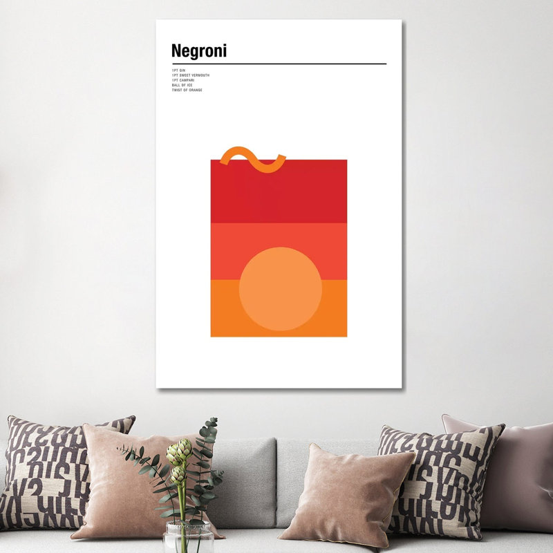 Negroni by Nick Barclay - Print on Canvas, 101.6 cm H x 66.04 cm W x 3.175 cm D, Wrapped Canvas