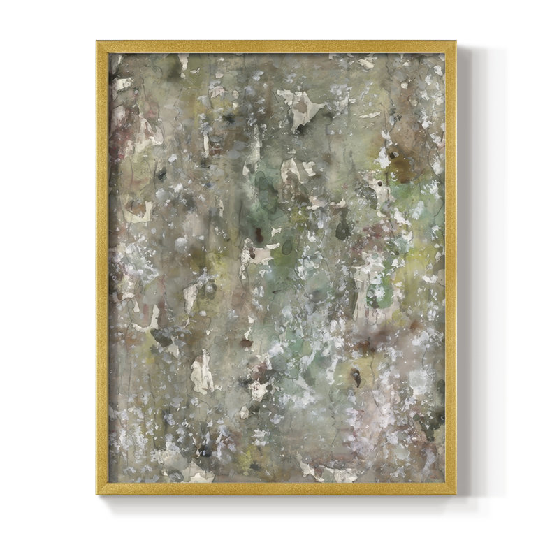«Abstract Bark I», reproduction encadrée - bois massif, H 30 po x l 24 po, Doré