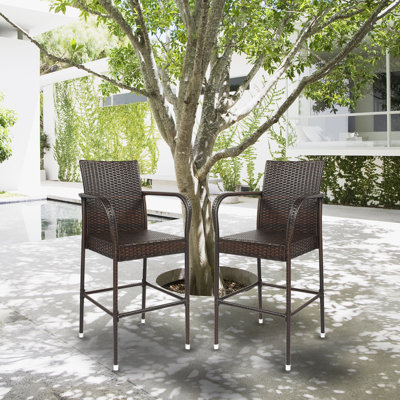 Aleijah Outdoor 27.5" Patio Bar Stool by Latitude Run