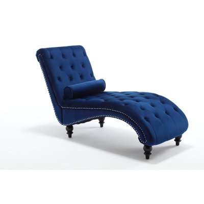 Velvet Upholstered Tufted Chaise Lounge by keylanta