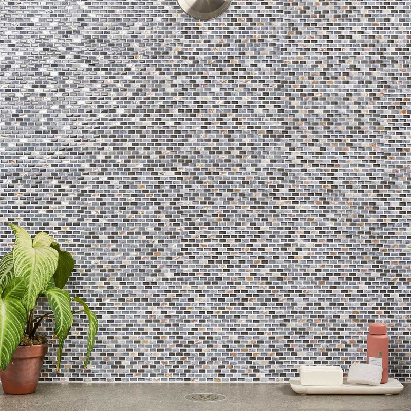 Paragon Moon Jewel Mini Brick Pattern Tile, Surf Periwinkle Purple