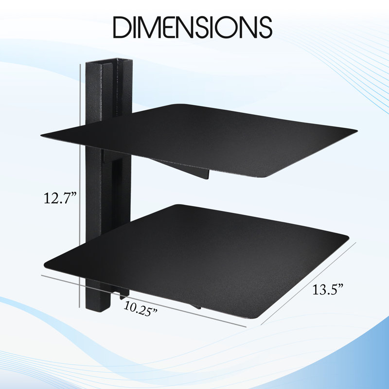 Tablette flottante en métal 2 pièces avec tablettes réglables