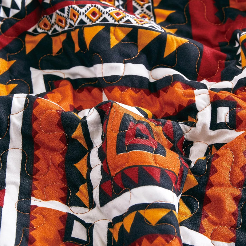 Rodeo Sunset Cowboys Microfiber Quilt Set, Queen Quilt + 2 Standard Shams