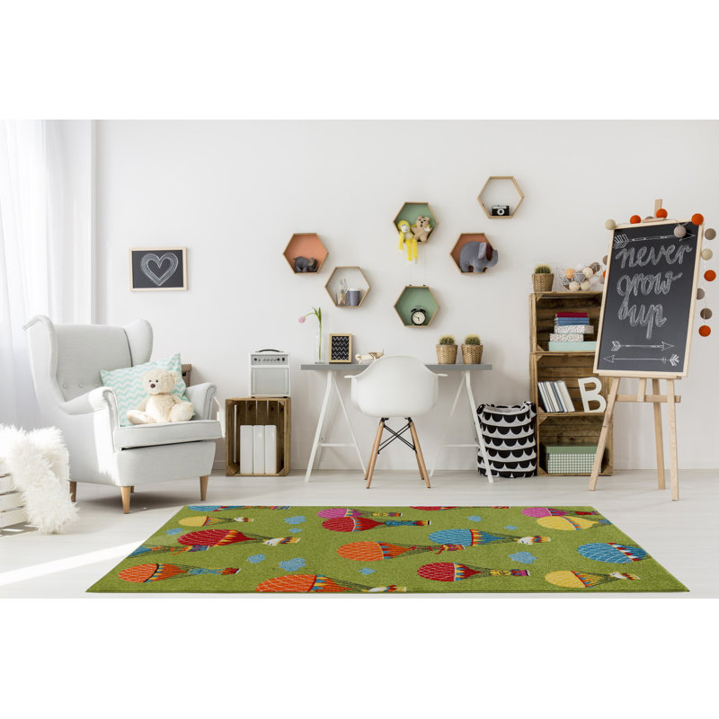 Tapis oriental vert Arballo, Rectangle 5 pi 3 po x 7 pi 3 po