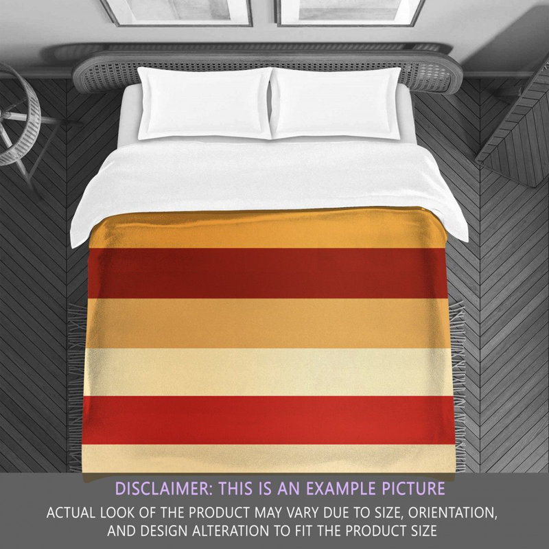 Striped Comforter, Gold/Red, Queen Comforter