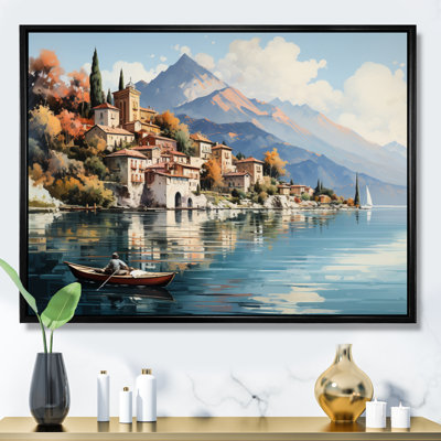 Italie, art mural sur toile, impression de voyage sur le lac de Côme - Italie sur le lac de Côme
