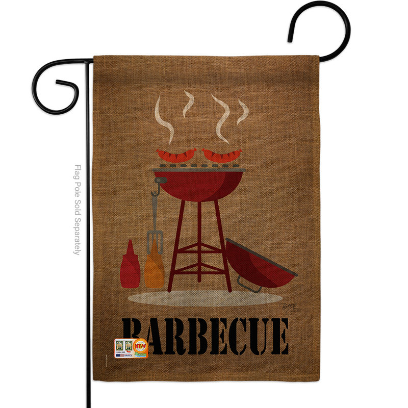 Le barbecue s’amusera à l’intérieur du soleil en toile jute à 2 côtés 19 x 13 po. drapeau de jardin