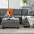 111.8" U-Shaped Chenille Sectional Sofa - 6-Seater with Movable Storage Ottoman, 330 lb/Seat Capacity-1567298587