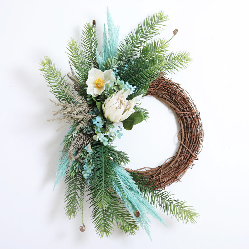 Handcrafted Faux Poppy Silk 32'' Wreath