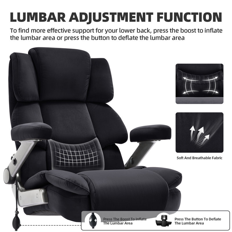 Inbox Zero Nagib Executive Chair with Headrest, Black