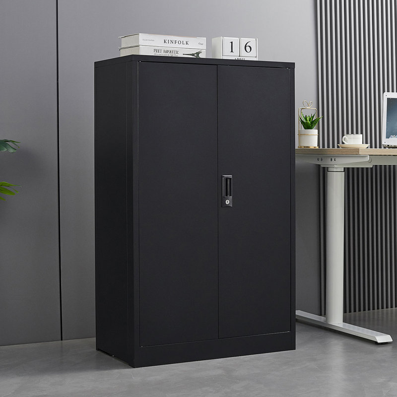 Armoire de rangement en métal avec portes verrouillables et tablette réglable
