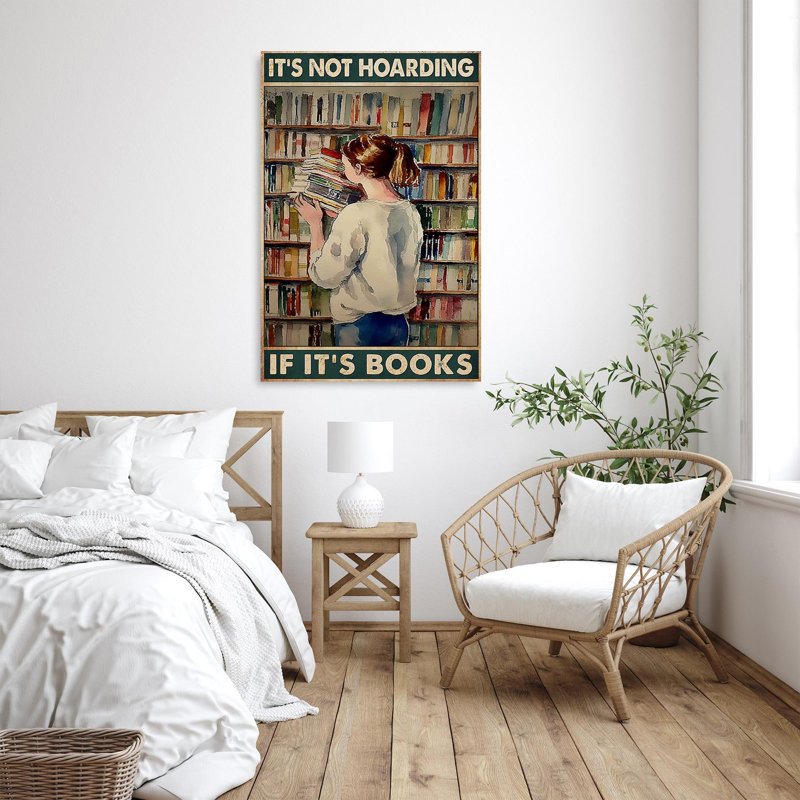 «Its Not Hoarding If Its Books 2», reproduction d'art rectangulaire sur toile tendue 1 pièce, H 36 po x l 24 po x P 1,25 po