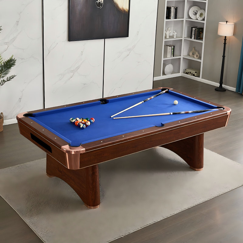 Table de billard standard à retour automatique 8 pi avec tapis de billard bleu Modern Home, 31.89" H x 96.26" W x 52.17" D
