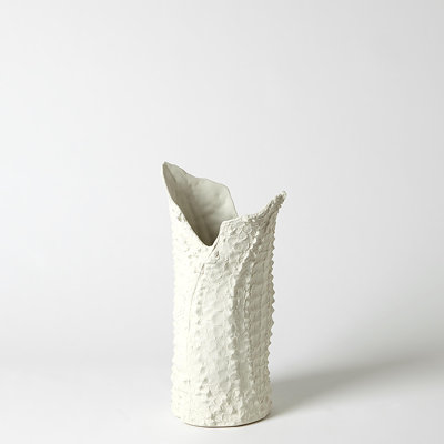 Crocodile Vase-Matte White-Lg