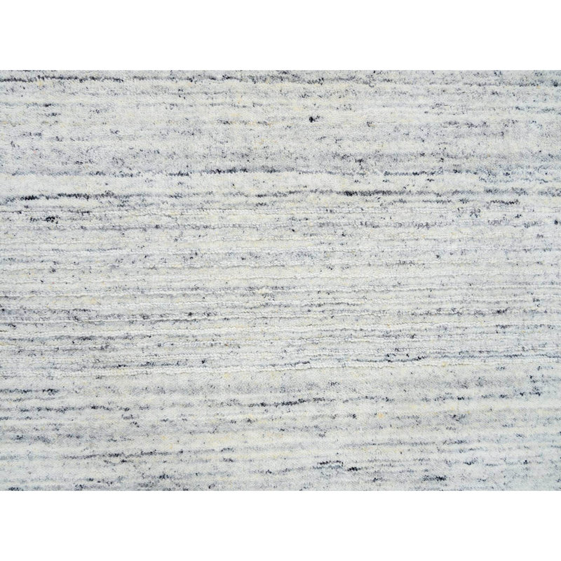 Tapis ivoire uni moderne en laine tissé à la main Striae 2BDCA711B26648F2BAADDB02BBE03697, Carré 6 pi