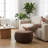 Round Velvet 28" Ottoman Coffee-1938924245