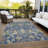 Machine Washable Indoor/Outdoor Cicel ACN1153 Navy-100248182