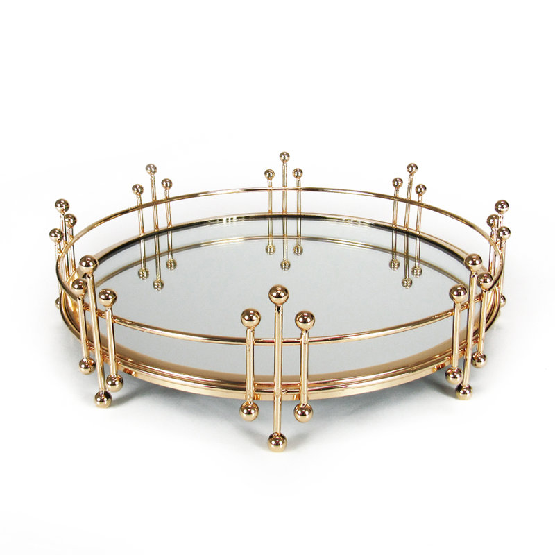 Gorlest Tray, 3.5" H x 12" W x 12" L, Gold