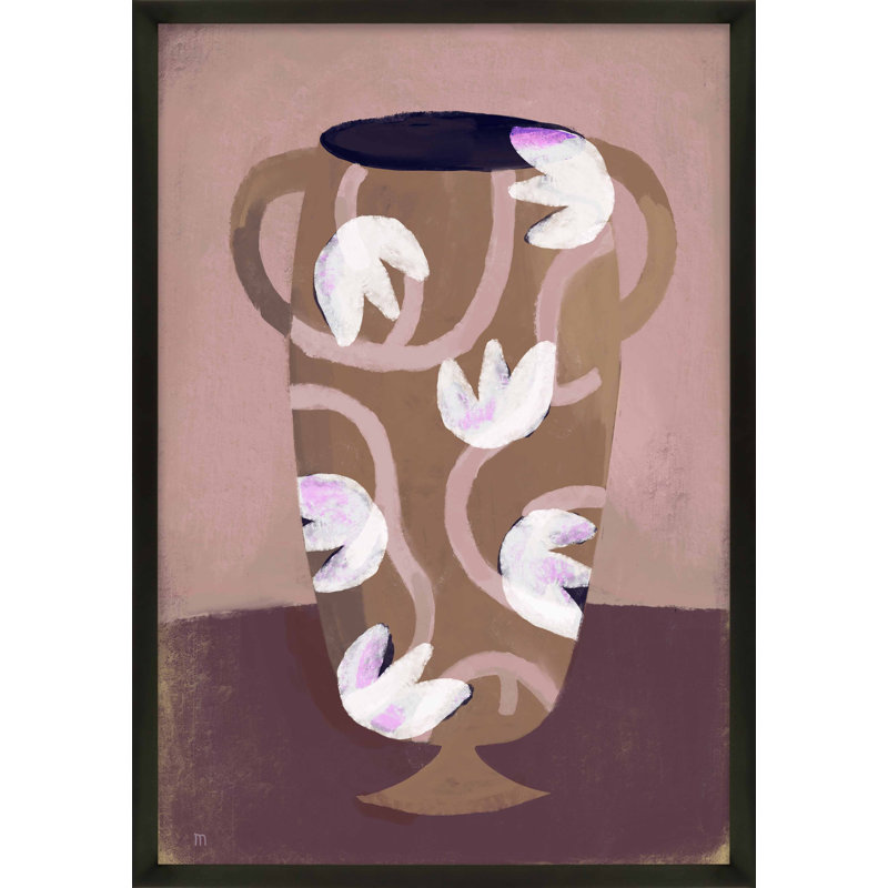 Vase fleuri "Cairo" encadré par Marco Marella pour Studio M, Papier avec cadre noir, H 20 po x l 14 po