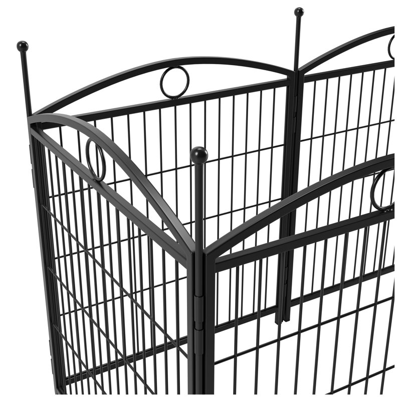 Enclos pour chien noir en métal, enclos d'exercice pour animaux de 32 pouces de hauteur avec 8 panneaux