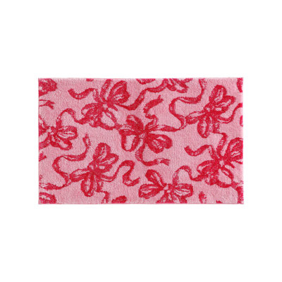 Betsey Johnson Ballet Bows Pink Bath Rug
