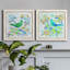 Oiseau Chanteur I - ensemble de 2 peintures sur toile encadrées-740585377-740585376