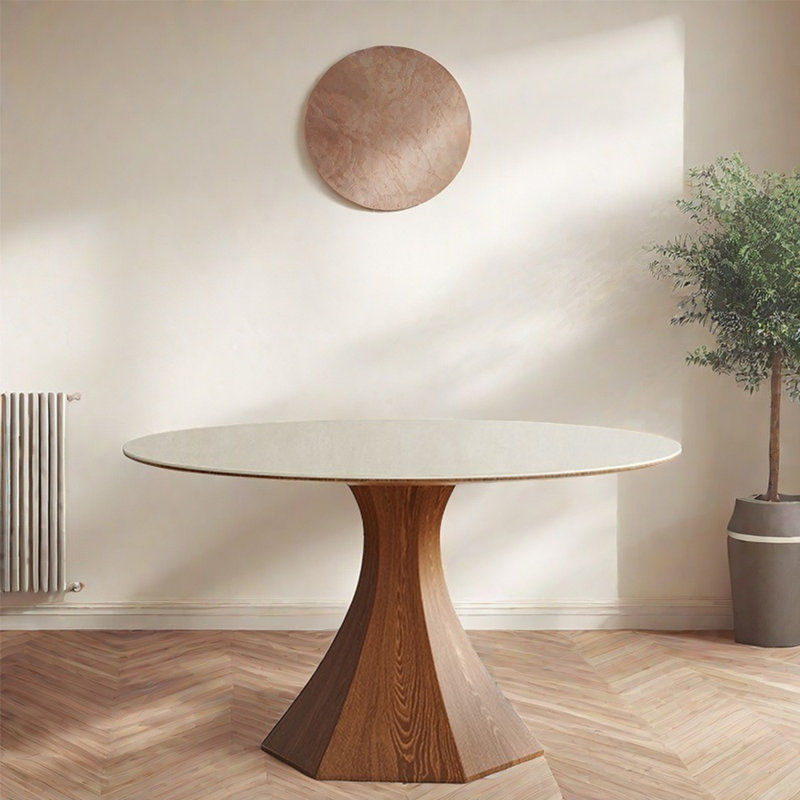 Nordic style retro simple dining table, 29.53"H x 47.24"L x 47.24"W