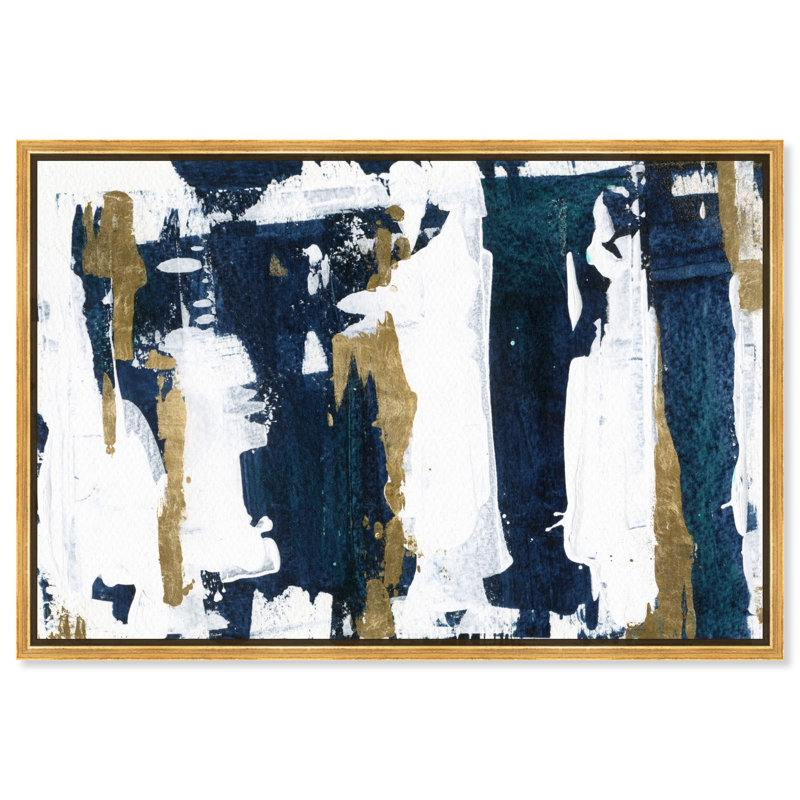 Oliver Gal Stop & Stare Abstract - Hand-Embellished Glitter Framed Canvas Art, Gold, 25" H x 37" W