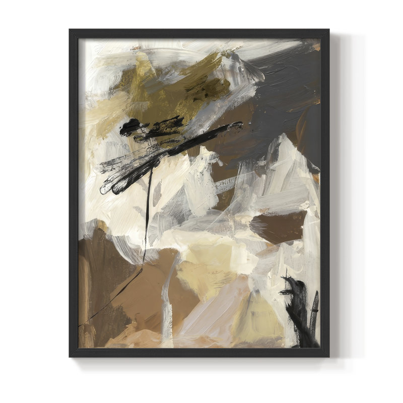 «Peak Ascender II», reproduction encadrée - bois massif, H 15 po x l 12 po, Noir, noir, noir, noir