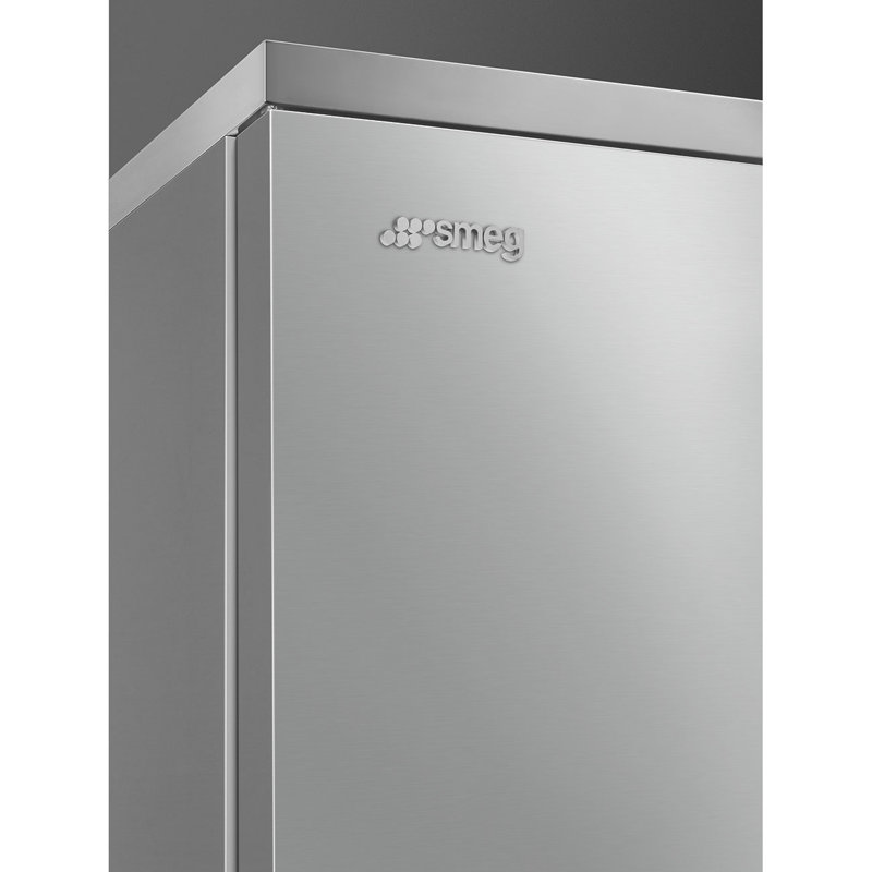SMEG Portofino 27.7" Bottom Freezer Refrigerator 16.26 cu. ft., Right Handed, Stainless Steel