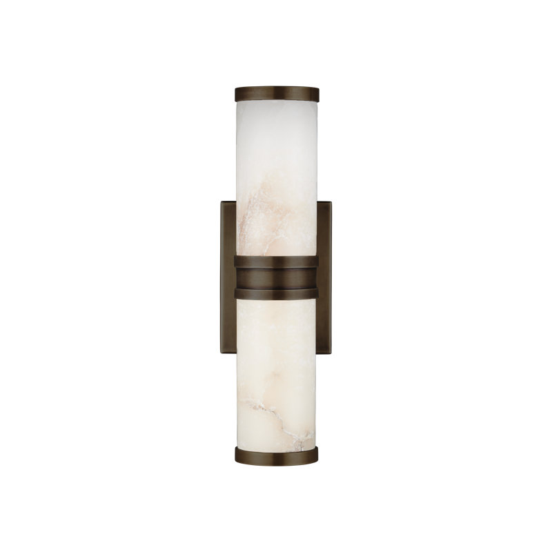 Brenham Wall Sconce, 4.5" H x 14.5" W x 5" D, Natural/Oil Rubbed Bronze, 6
