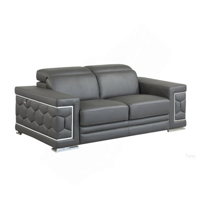 Top Grain Italian Leather Loveseat