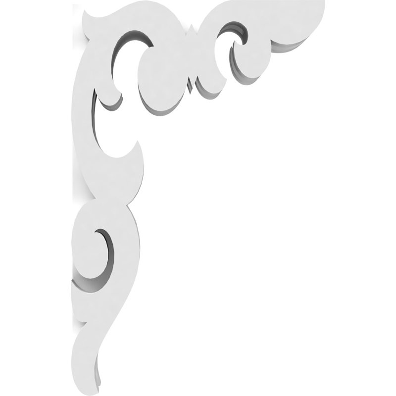 Corbeau en PVC de qualité architecturale Kendall de l 1 7/8 po x P 4 1/2 po x H 7 po, H 7 po x l 4,5 po x P 1,875 po