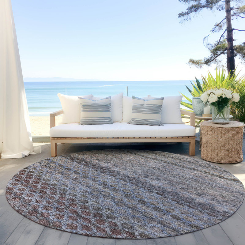 Tapis d'intérieur / extérieur brun Maelis , 8 pi x 8 pi